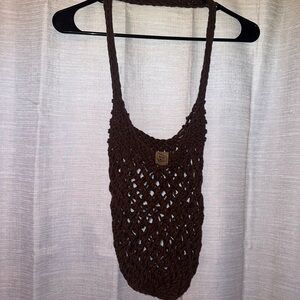 Brown knitted purse